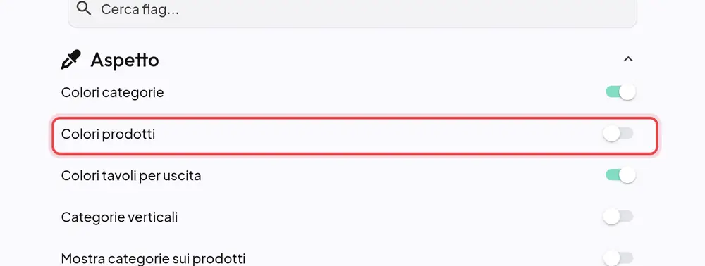 Dove si trova «Colori prodotti»