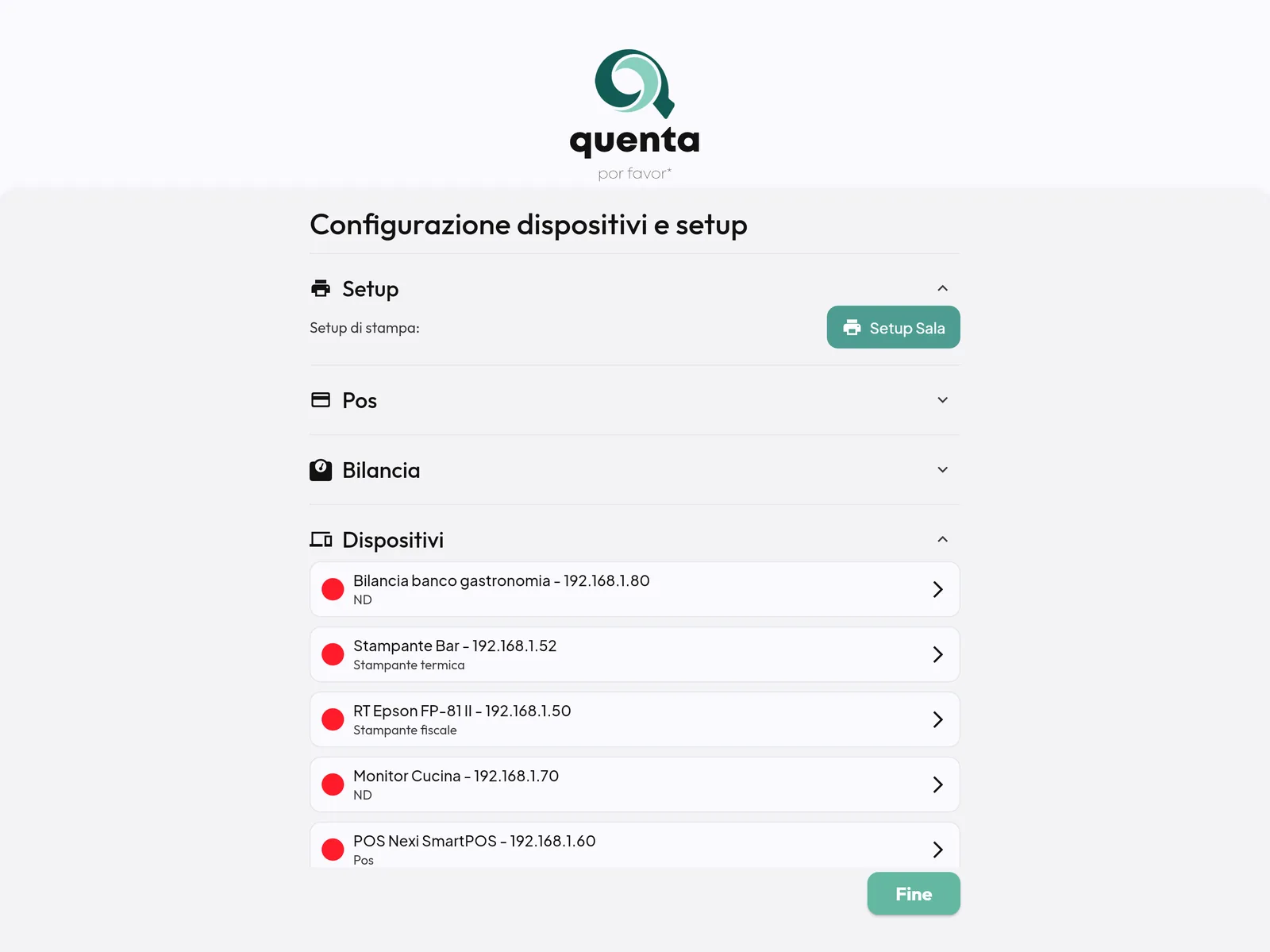Configurazione dispositivi