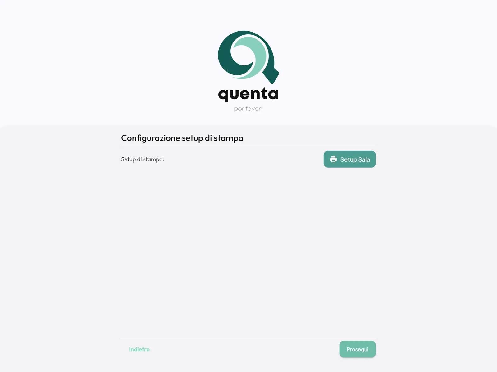 Scelta setup di stampa