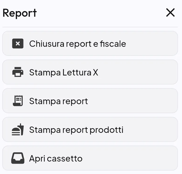Chiusura dal report