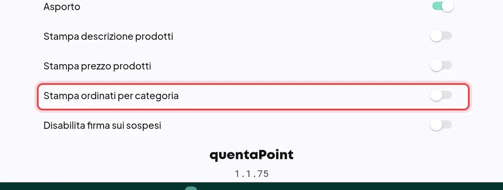 Dove si trova «Stampa ordinati per categoria»