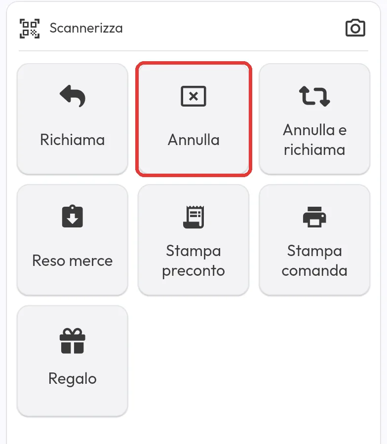 Bottone Annulla