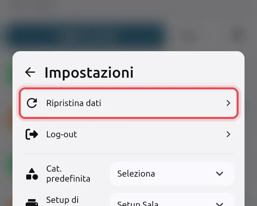 Dove si trova «Ripristina dati»
