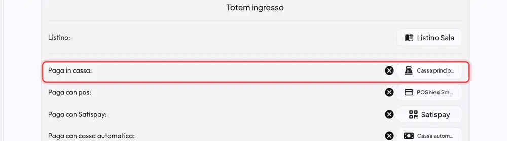 Dove si trova «Paga in cassa»