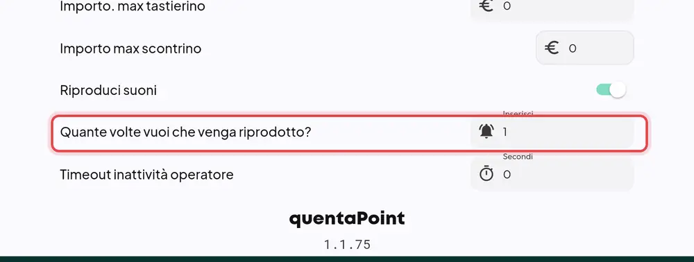 Dove si trova «Quante volte vuoi che venga riprodotto il suono»