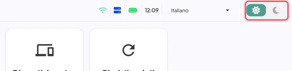 Dove si trova «Tema chiaro o scuro (sole e luna)»