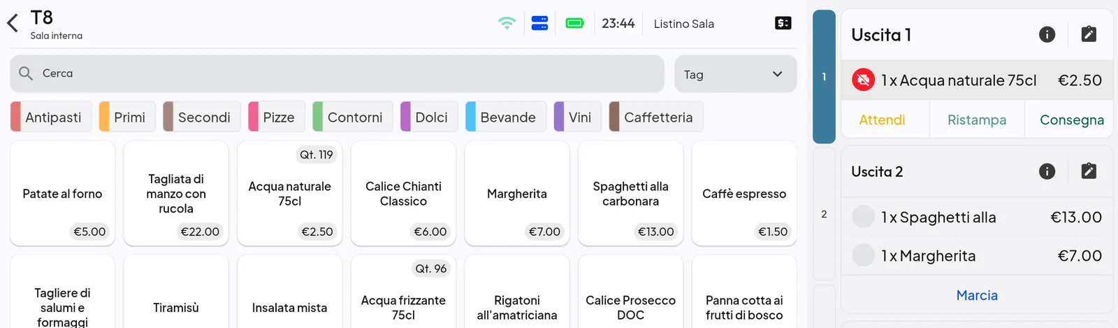 Comanda arrivata in cassa