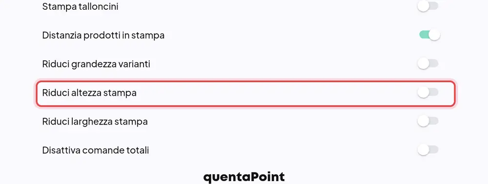 Dove si trova «Riduci altezza stampa»