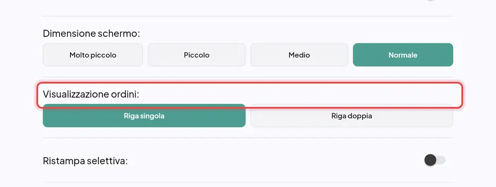 Dove si trova «Visualizzazione ordini»