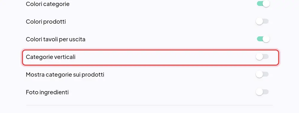 Dove si trova «Categorie verticali»