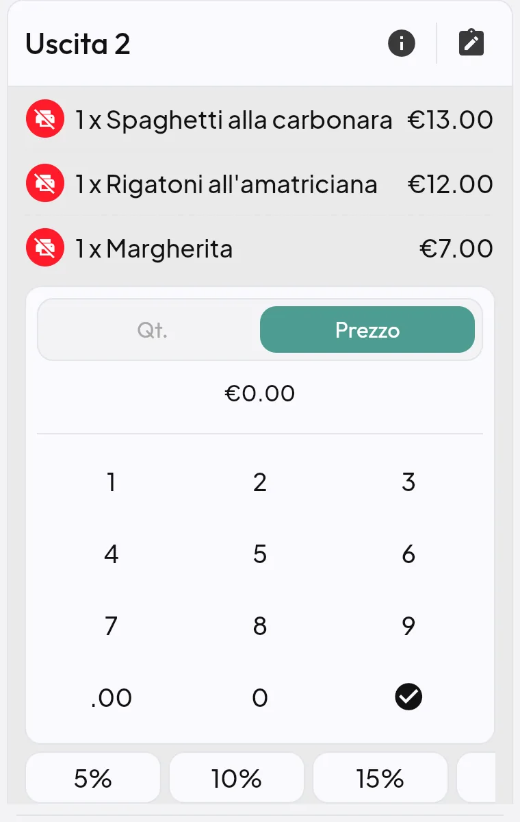 Tastierino sulla riga