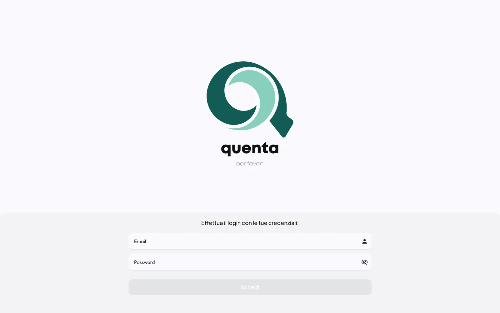 Schermata di accesso