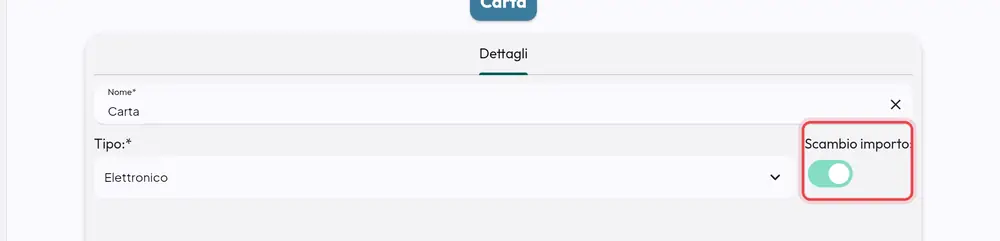 Dove si trova «Scambio importo»