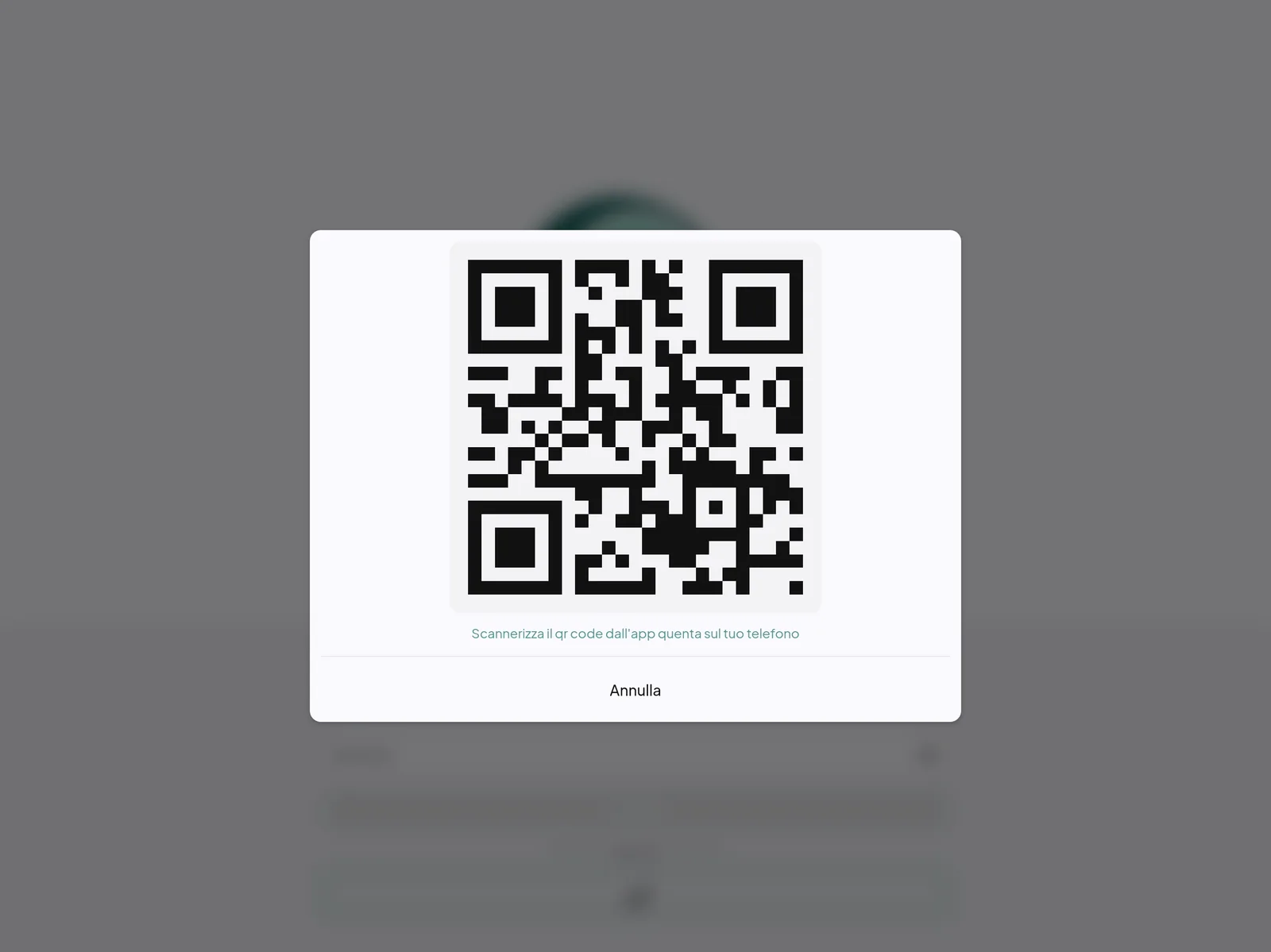 QR code d'accesso