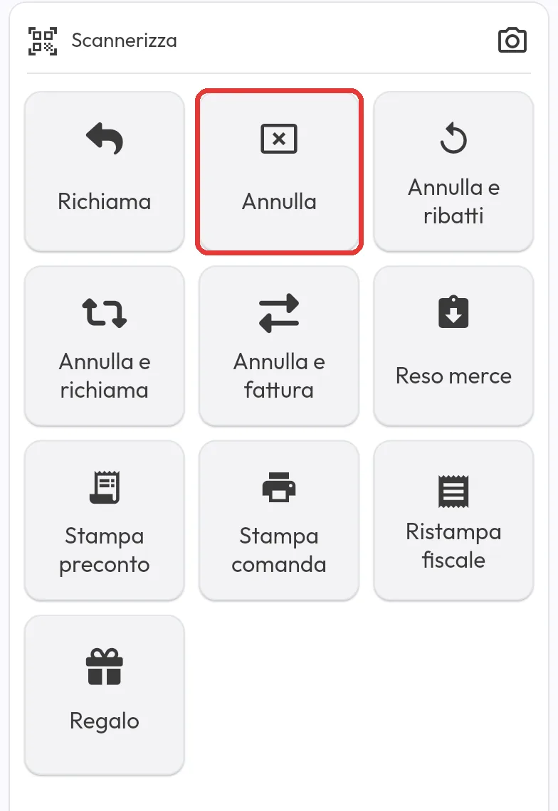 Bottone Annulla