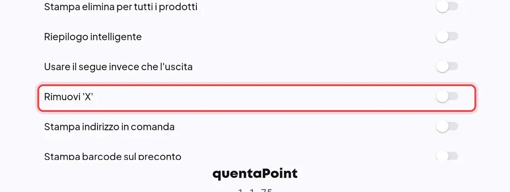 Dove si trova «Rimuovi 'X'»