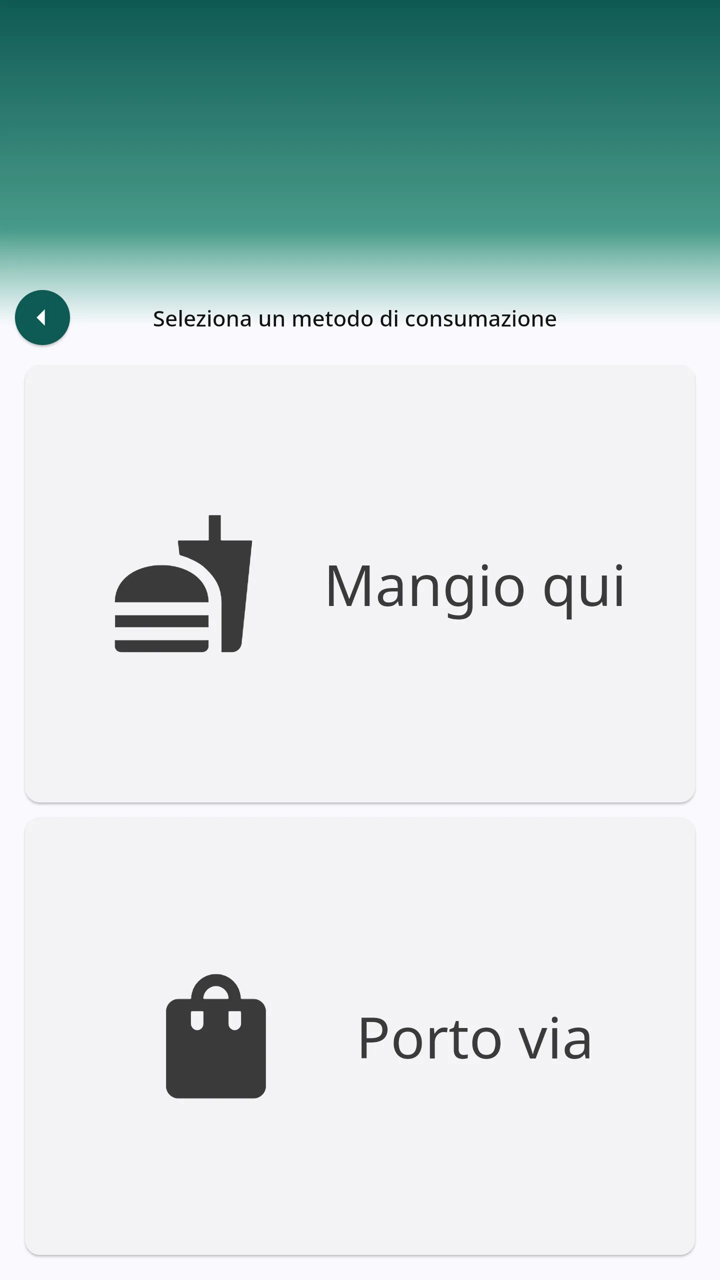 Scelta del metodo di consumazione